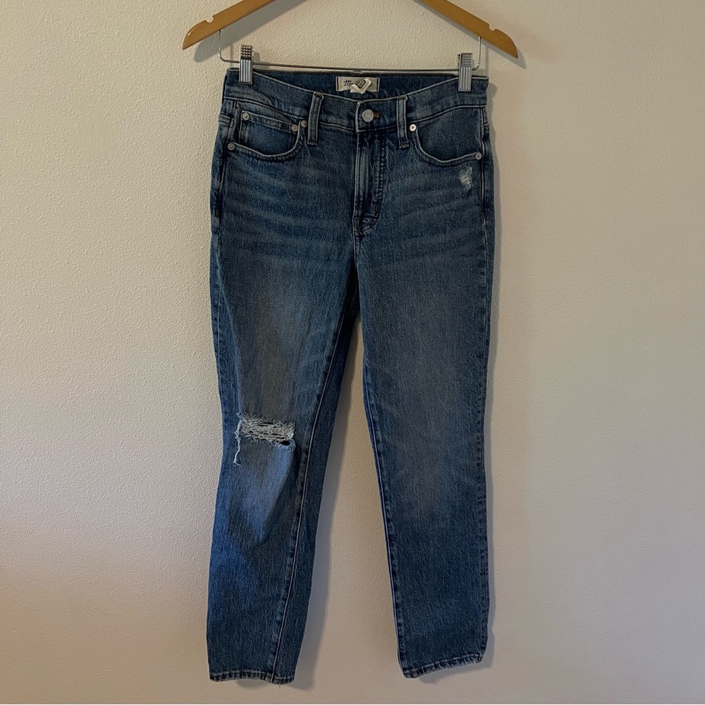 Madewell The Mid-Rise Perfect Vintage Jean Ainsdale Wash Knee-Rip Edition-25/0